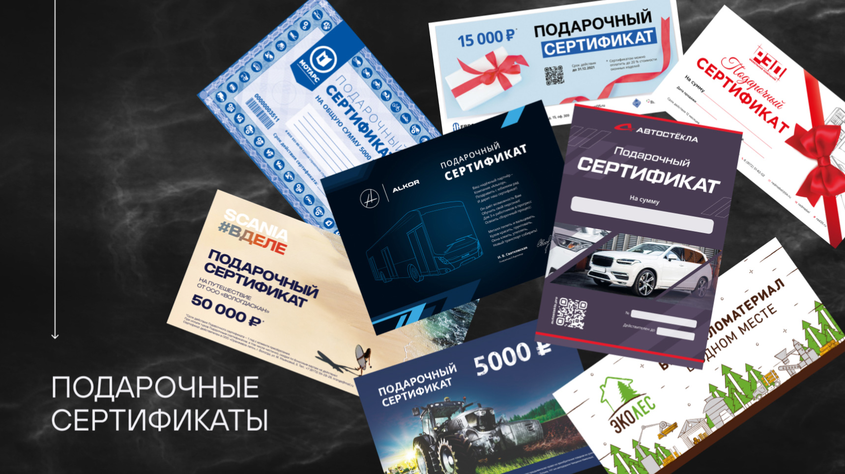 Дизайн подарочных сертификатов